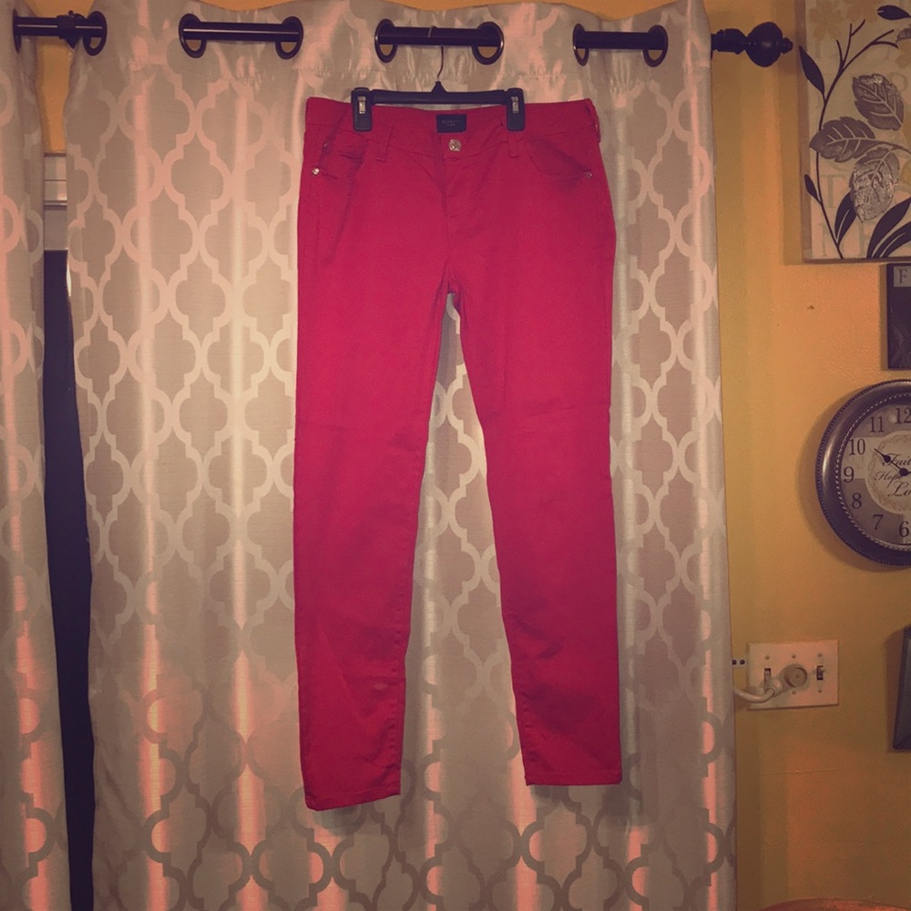 Colored red jeans